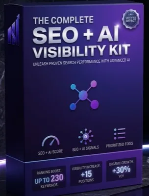 The Complete SEO + AI Visibility Kit box