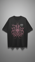 Oversized gothic tee stark monochrome
