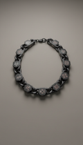 Chunky chain necklace cryptic symbols